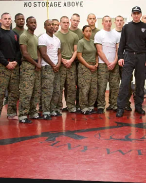 With Marines at MCMAP training