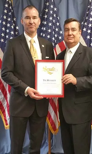 Receiving a State Senate recognition