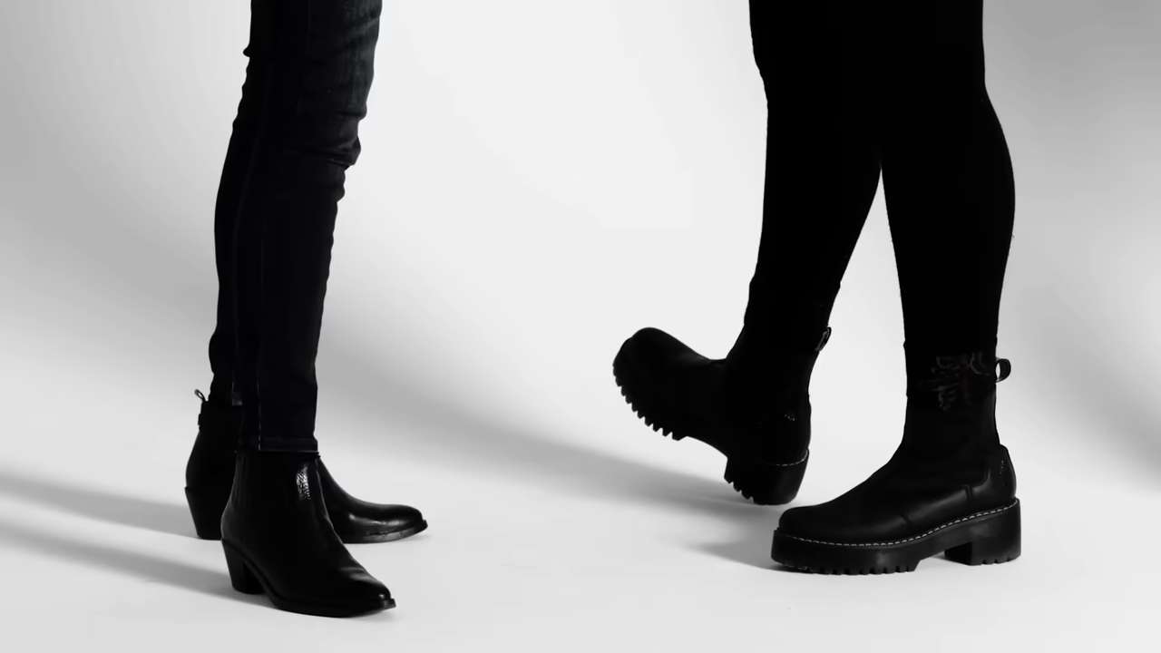 Black boots product close-up