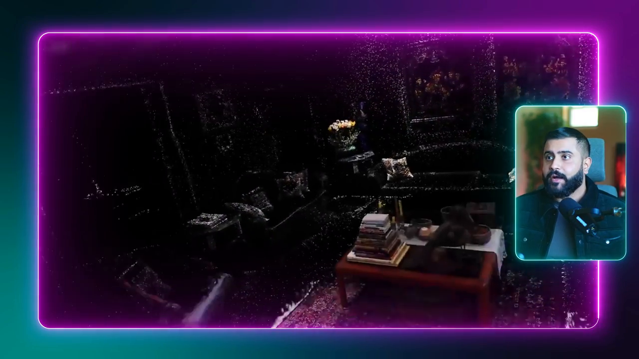 Detailed point-cloud rendering of living room