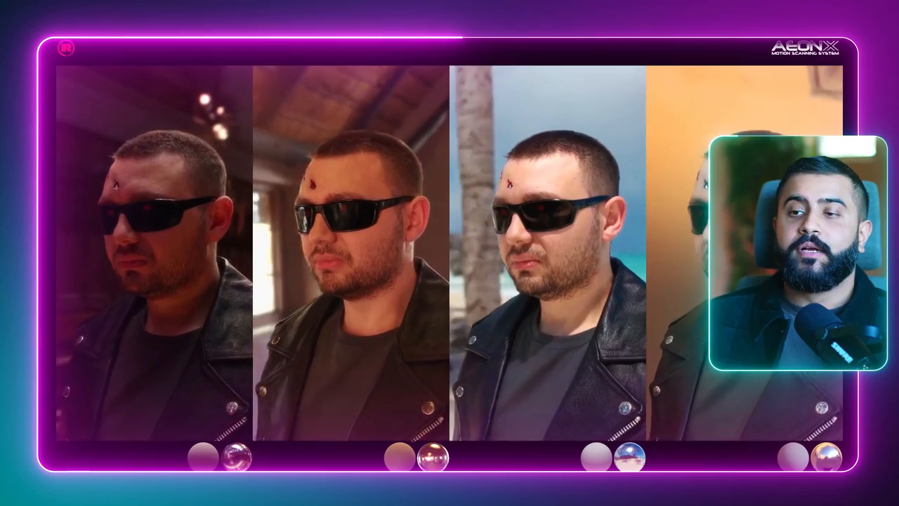 Four distinct relit environments.