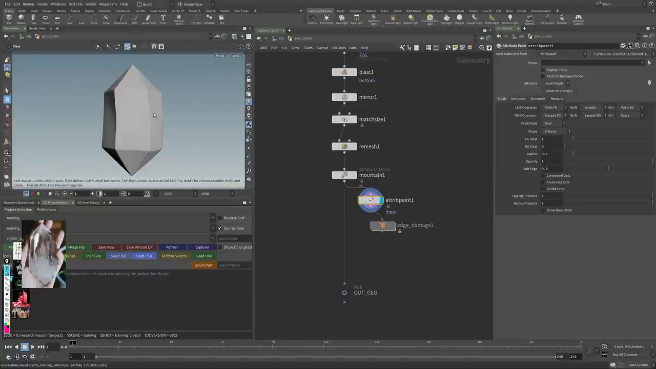 Red mask on 3D model.