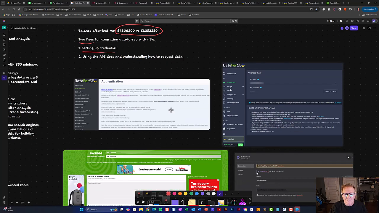 DataForSEO API authentication and login.