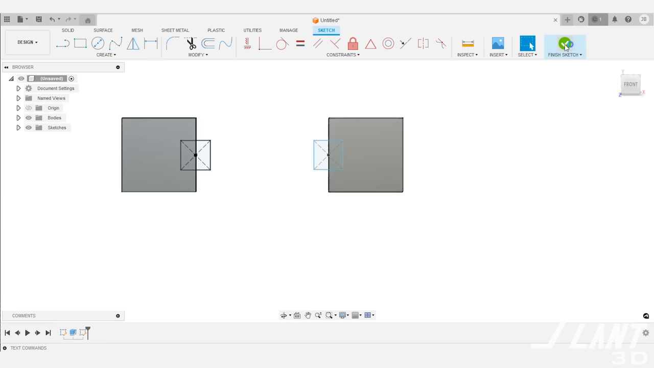 CAD model shows square joint