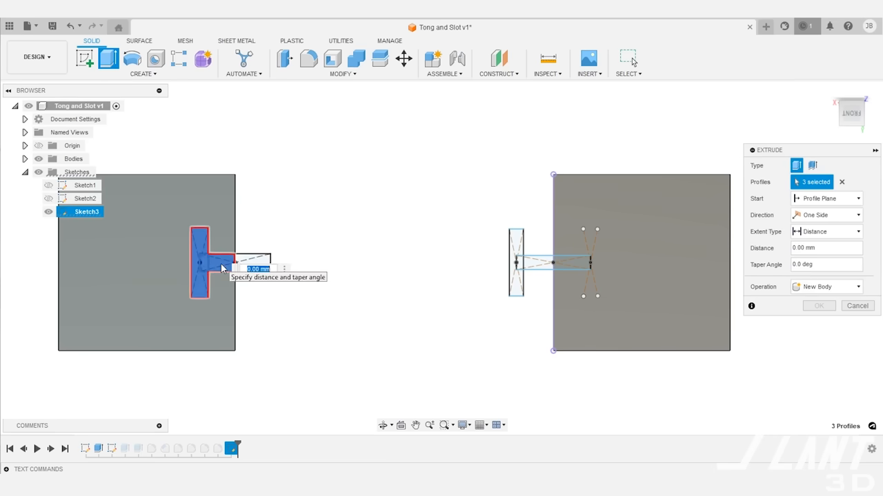 CAD T-slot profile visible