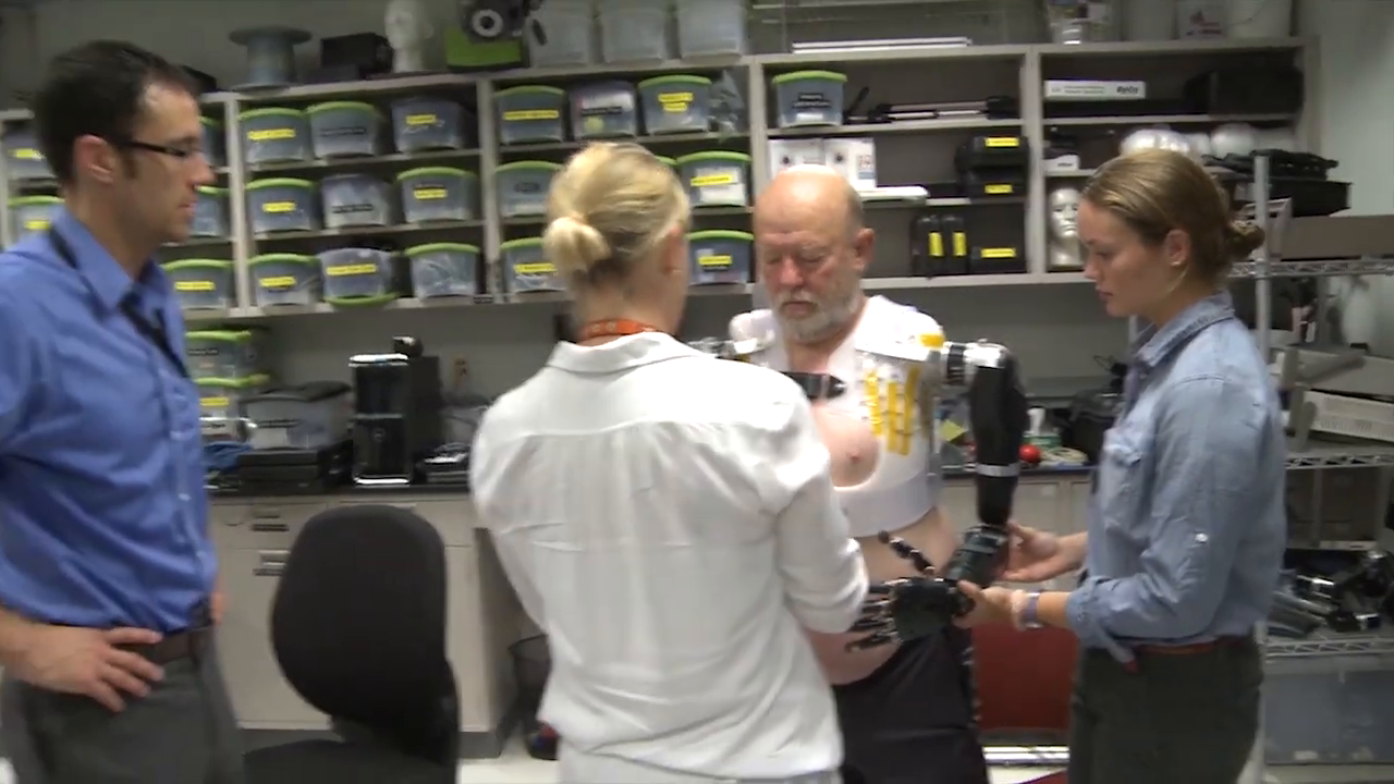 Robotic arm attachment in progress