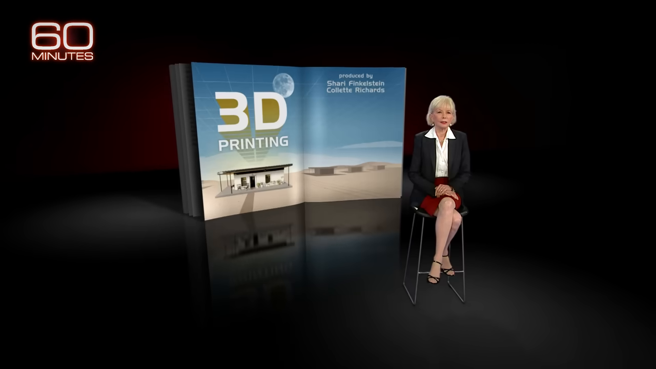 Informational display with seated presenter